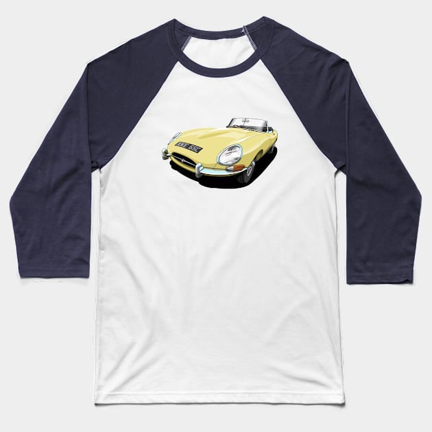 Jaguar e-type roadster Baseball T-Shirt by candcretro